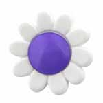 Cirque 95 02816K White Flower with Purple Center Button (3/card) .56"/15 mm